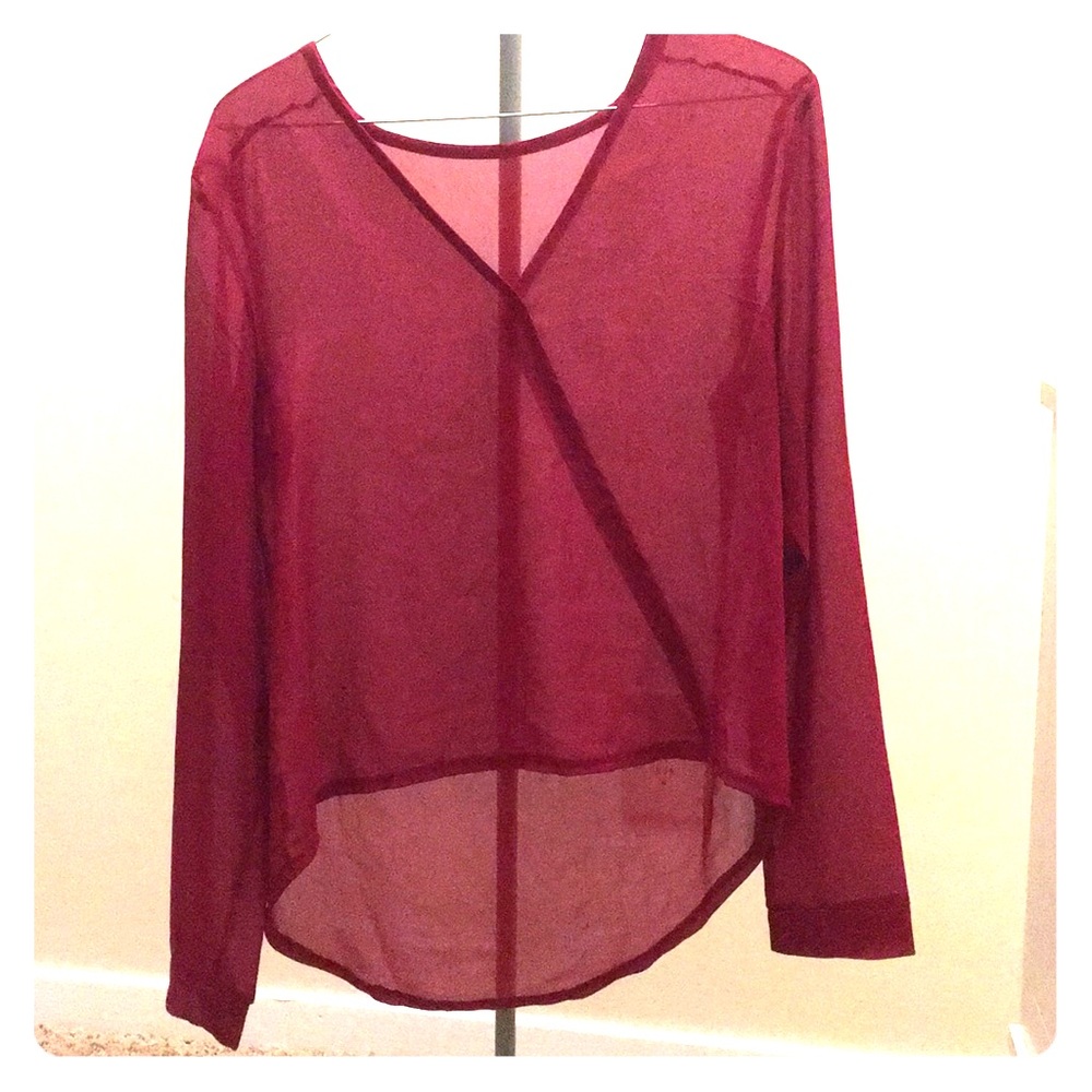 Red sheer shirt. Size M